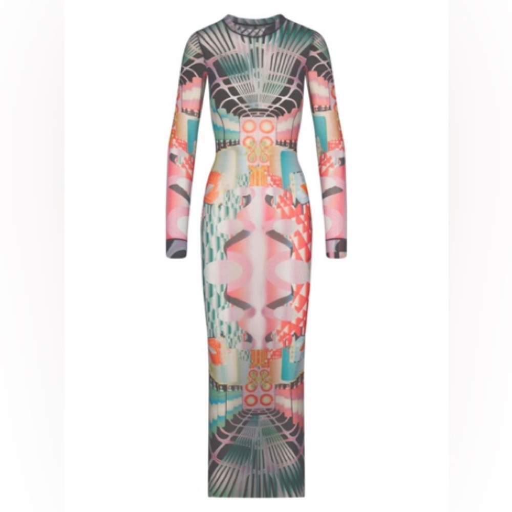 SKIMS Multicolor Patterned Midi Dress